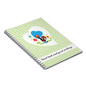 明るい緑の水玉模様を持つポルトガルの鶏。 ノートブック (右側)