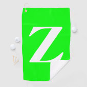 明るい緑の白モノグラム ゴルフタオル (インサイチュ)