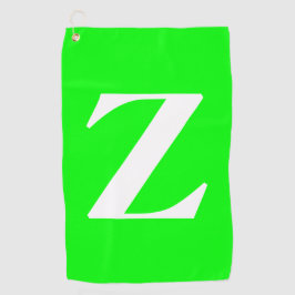 明るい緑の白モノグラム ゴルフタオル