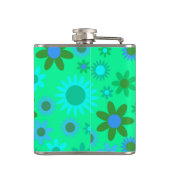 明るい緑の花のパワーパターン フラスク (裏面)