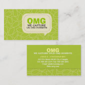 明るい緑の葉パターンの名刺 名刺 (正面/裏面)