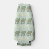 明るい緑の象と曼荼羅 ボトルクーラー (正面)