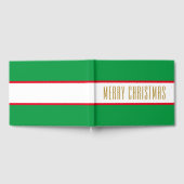 明るい緑の赤い白いストライプクリスマス ゲストブック (全面)