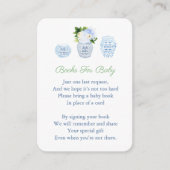 明るい緑の陳腐な本の赤ちゃんシャワーを持ってくる エンクロージャーカード (正面)