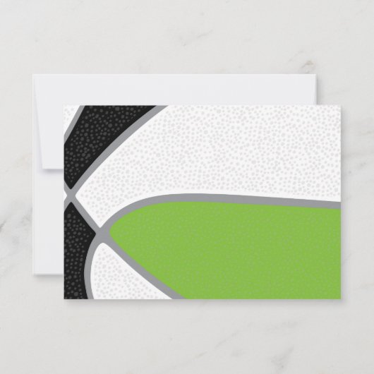 明るい緑の黒いバスケットボールガールズスポーツパーティー 招待状 (裏面)