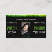 明るい緑モダンのホログラフィックプロフェッショナル爪、 ネイル 名刺 (裏面)