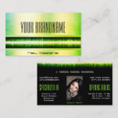 明るい緑モダンのホログラフィックプロフェッショナル爪、 ネイル 名刺 (正面/裏面)