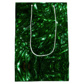 明るい緑色の光沢のあるクリスマスツリーのタラを包む ミディアムペーパーバッグ (裏面)