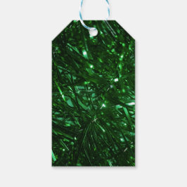 明るい緑色の光沢のあるクリスマスツリー ギフトタグ