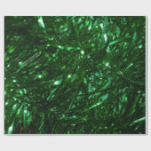 明るい緑色の光沢のあるクリスマスツリー ラッピングペーパー (フラット)