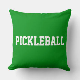 明るい緑色の背景に白いPICKLEBALLの文字がスポーツっぽい クッション