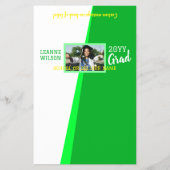 明るい緑、黄色の卒業キャンディバーラッパー チラシ (正面)