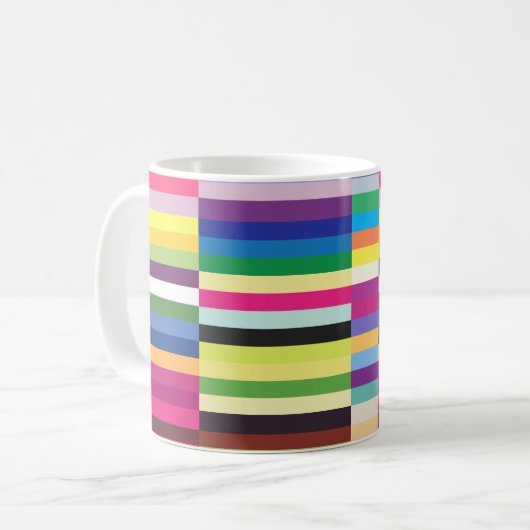 明るい線数々の色のストライプPattern Office コーヒーマグカップ (正面左)