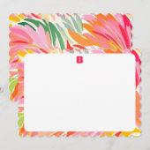 明るい縁ど抽象芸術文房具ノートカード サンキューカード (正面/裏面)