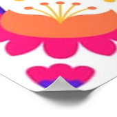 明るい美しいメキシコのフローラフォークアート ポスター (角)