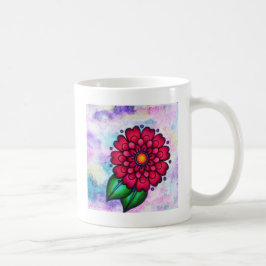 明るい美しい水色の花 コーヒーマグカップ