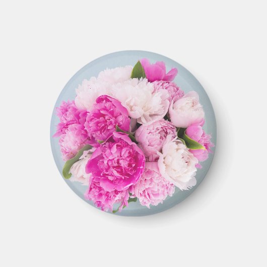 明るい美しい牡丹 マグネット (正面)