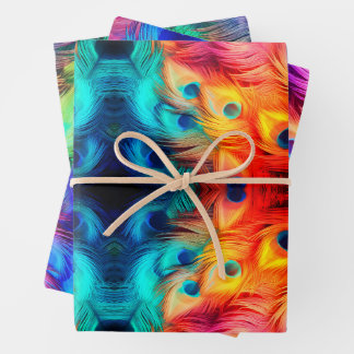 明るい羽玉トーン ラッピングペーパーシート