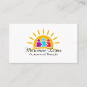 明るい職業モダンセラピスト自閉症のロゴ 名刺 (正面)