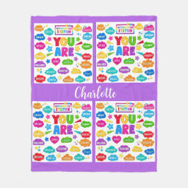 明るい肯定 – やる気を起こさせる教室の装飾 フリースブランケット