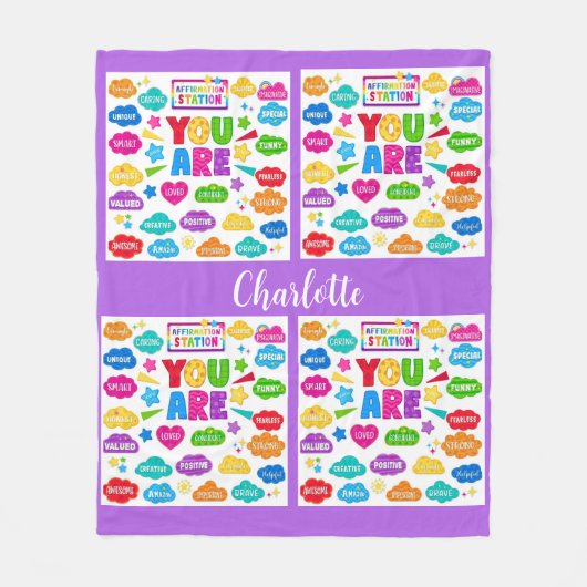 明るい肯定 – やる気を起こさせる教室の装飾 フリースブランケット (正面)
