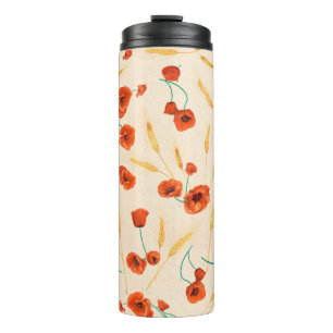 明るい背景にフローラのシームレスなパターンを適用 タンブラー