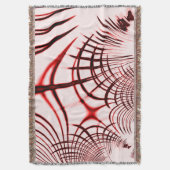 明るい背景に交差する赤い曲線のトレース スローブランケット (正面縦)