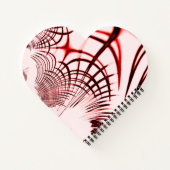 明るい背景に交差する赤い曲線のトレース ノートブック (裏面)