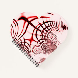 明るい背景に交差する赤い曲線のトレース ノートブック