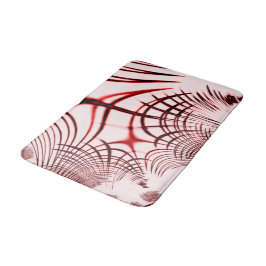 明るい背景に交差する赤い曲線のトレース バスマット