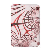 明るい背景に交差する赤い曲線のトレース バスマット (正面縦)