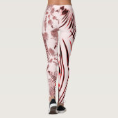 明るい背景に交差する赤い曲線のトレース レギンス (裏面)