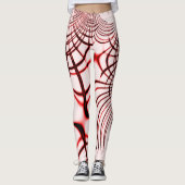 明るい背景に交差する赤い曲線のトレース レギンス (正面)