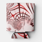 明るい背景に交差する赤い曲線のトレース 缶クーラー (正面)