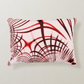 明るい背景に交差する赤と茶色のカーブ アクセントクッション (正面)