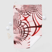 明るい背景に交差する赤と茶色のカーブ ゴルフタオル (インサイチュ)