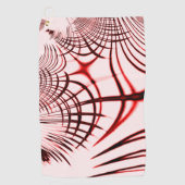 明るい背景に交差する赤と茶色のカーブ ゴルフタオル (正面)