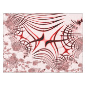 明るい背景に交差する赤と茶色のカーブ テーブルクロス (正面(横))