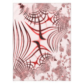 明るい背景に交差する赤と茶色のカーブ テーブルクロス (正面)