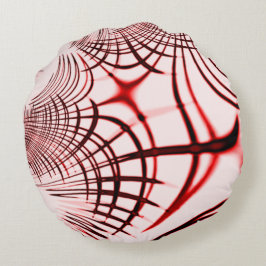 明るい背景に交差する赤と茶色のカーブ ラウンドクッション