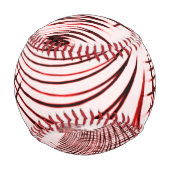 明るい背景に交差する赤と茶色のカーブ 野球ボール (裏面)