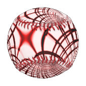 明るい背景に交差する赤と茶色のカーブ 野球ボール (正面)