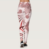 明るい背景に交差する赤茶色の曲線 レギンス (裏面)