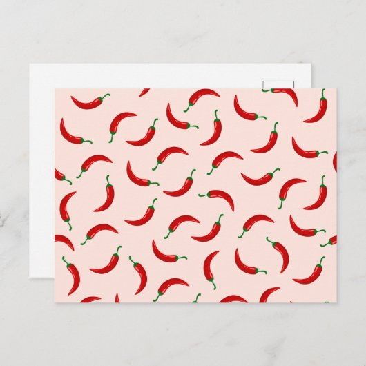 明るい背景に赤い唐辛子 ポストカード (正面/裏面)