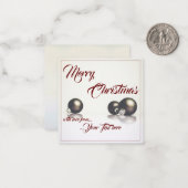 明るい背景の前の3つのクリスマスボール ノートカード (正面/裏面インサイチュ)