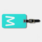 明るい背景の巨大なモノグラムは色を編集できる ラゲッジタグ (正面横)