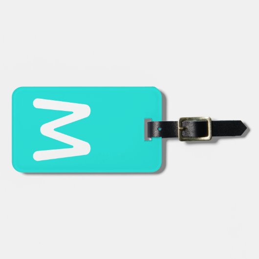 明るい背景の巨大なモノグラムは色を編集できる ラゲッジタグ (正面横)