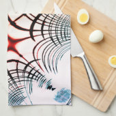 明るい背景の色の交差線 キッチンタオル (四つ折り)