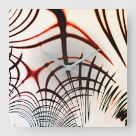 明るい背景の色の交差線 スクエア壁時計