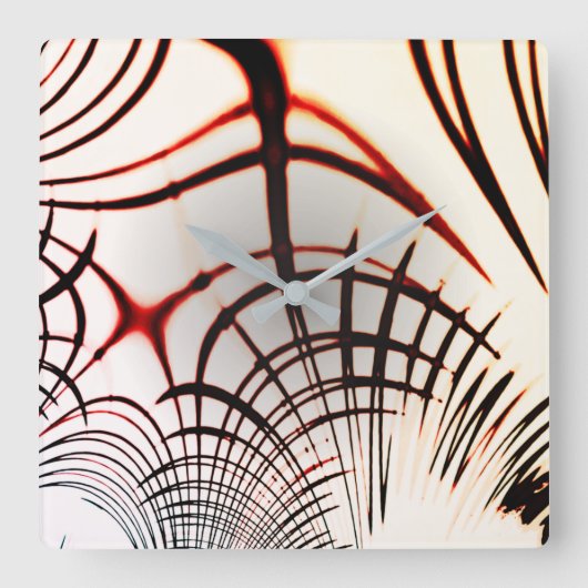 明るい背景の色の交差線 スクエア壁時計 (正面)